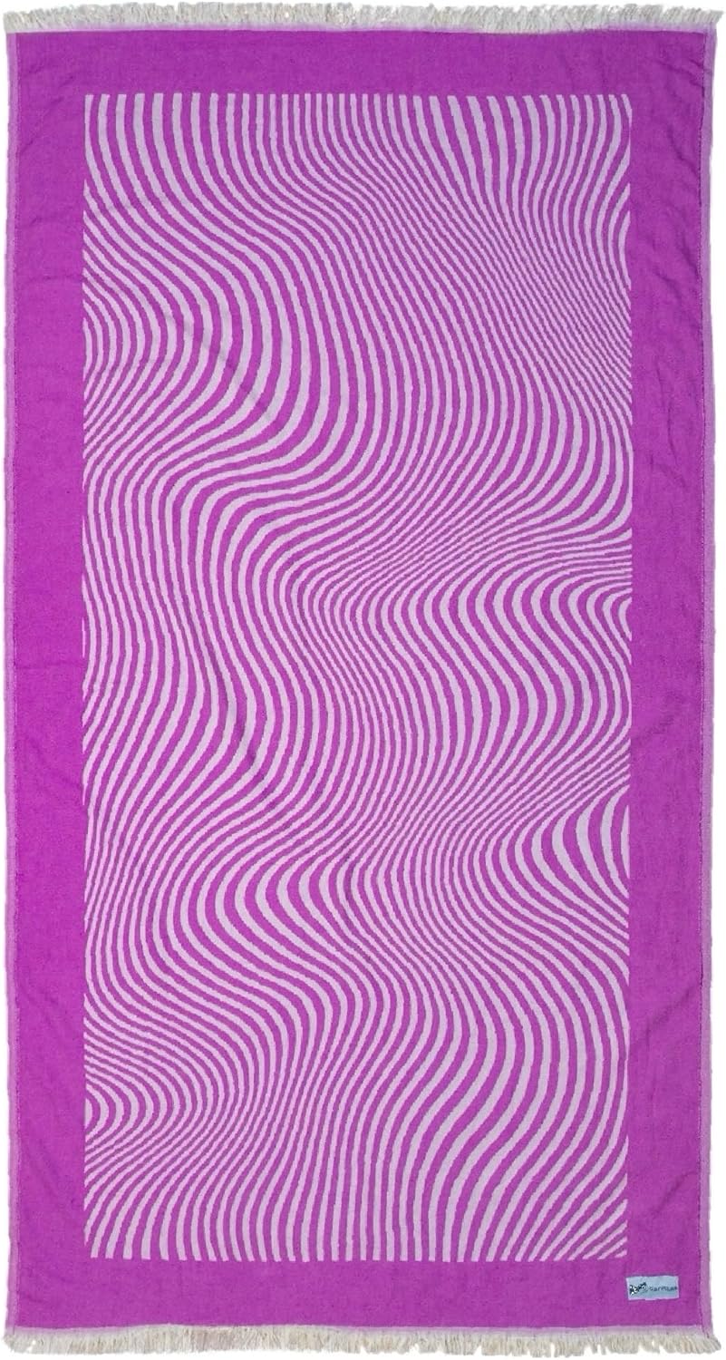 Turkish Beach Towel - 100% Organic Cotton - Soft, Quick-Dry, Sand Proof, Prewashed - Lightweight & Oversized for Beach, Pool, Yoga, Bath, Travel, Gym, Throw - Amethyst (Purple)