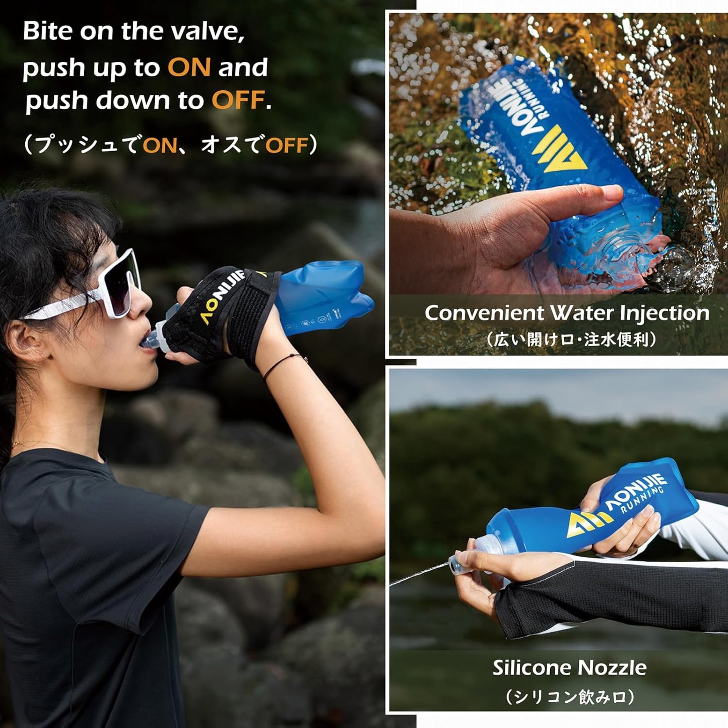 TRIWONDER Running Handheld Water Bottle 17.6oz BPA-Free Hydration Bottle for Running, Marathons & Walking