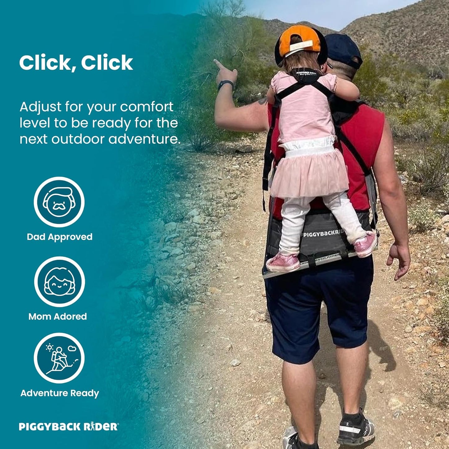 Piggyback Rider Hip Support Belt - Toddler Hiking Carrier’s Hip Belt for Backpack with Buckle Closure - Convenient Parent Support for Trekking, Parks, Events & Travel