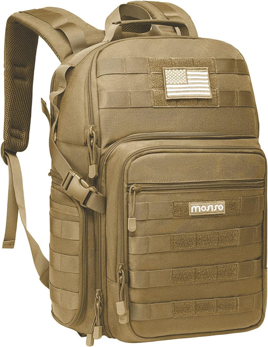 MOSISO Camera Backpack, DSLR/SLR/Mirrorless Tactical Camera Bag Case with Laptop Compartment Compatible with Canon/Nikon/Sony, Khaki