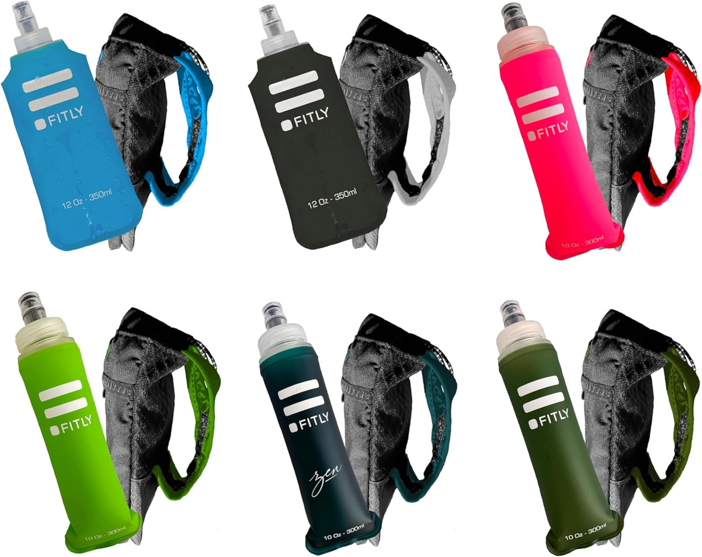 FITLY Soft Flask - Shrink As You Drink Soft Water Bottle for Hydration Pack - Folding Water Bottle Ideal for Running, Hiking, Cycling, Climbing & Rigorous Activity
