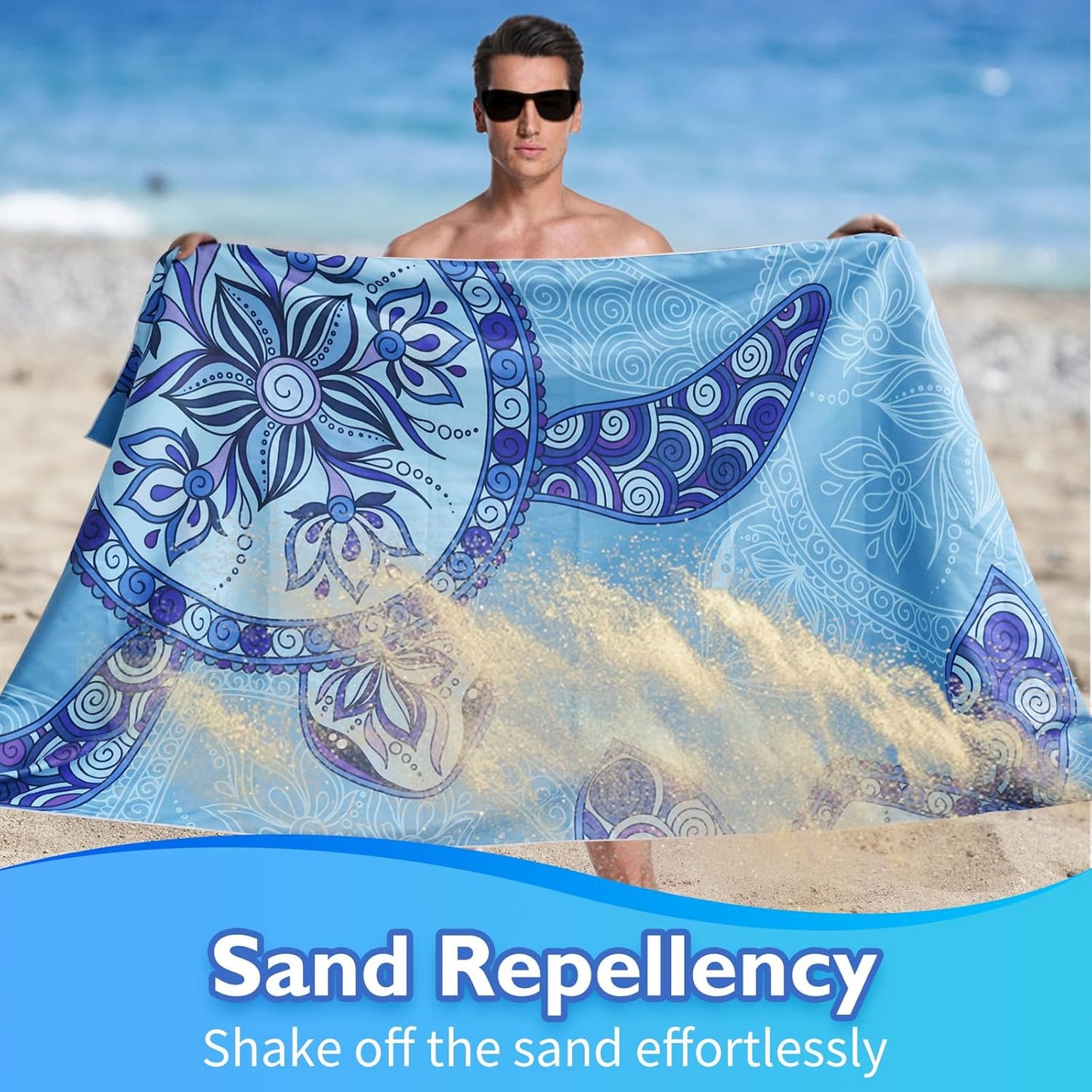 Beach Towels Oversized - 71"x 39" 250GSM Microfiber Beach Towels for Adults, Lightweight Quick Dry Absorbent Compact Sand Free Beach Towel for Swimming Pool, Camping, Yoga, Travel