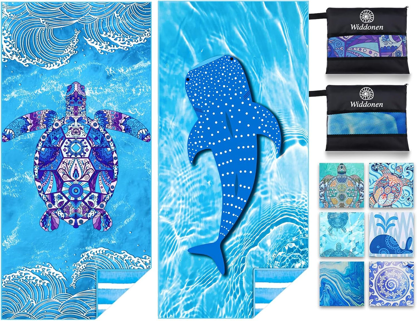 Microfiber Thin Lightweight Beach Towel Sand Free Quick Dry Absorbent Compact Towels for Swimming Pool Camping Beach Accessories Large Easy Pack Travel Things for Vacation Essentials Adult Gift