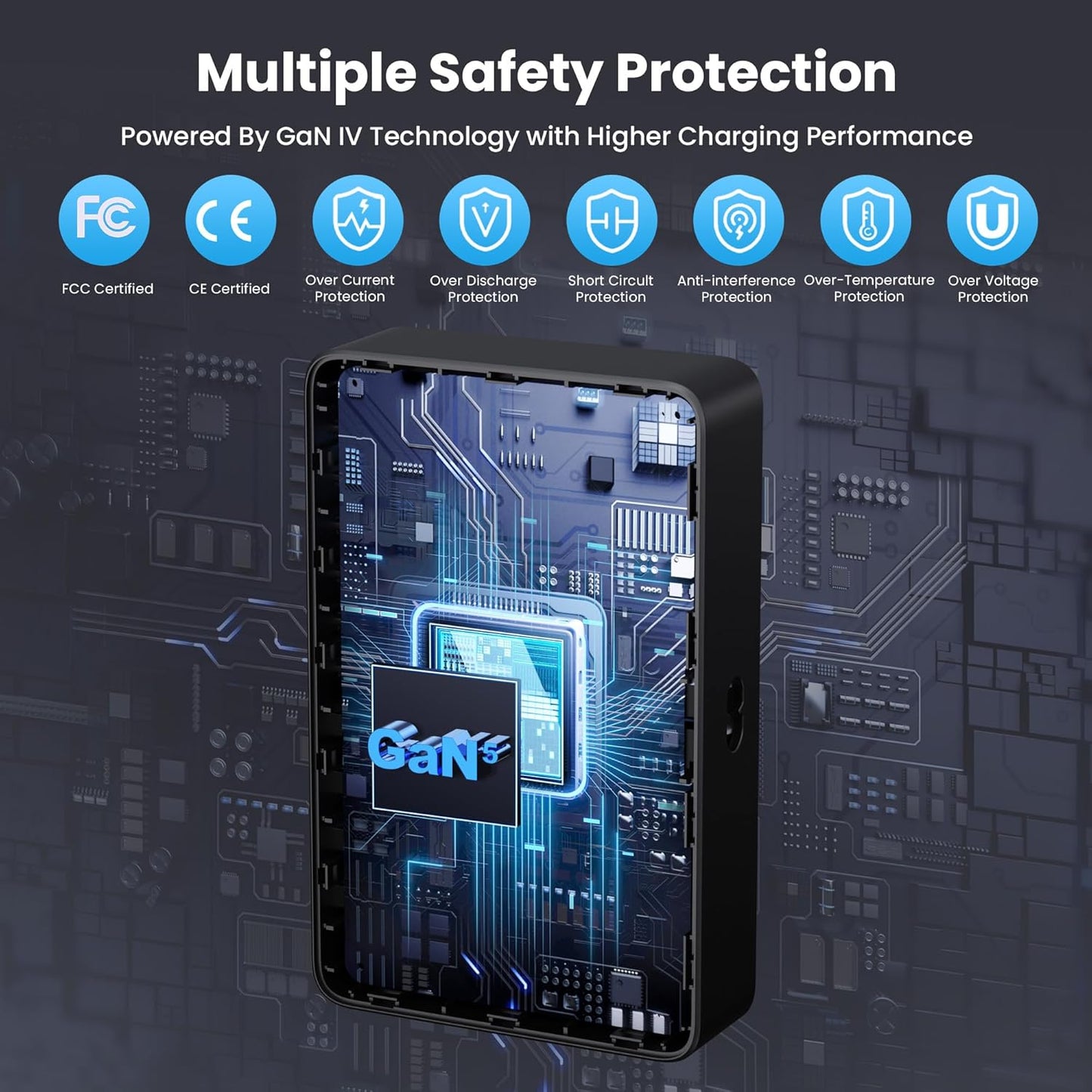 730W USB C Charger Block,10-Ports GaN V Fast Charging Station Hub,QC4.0+3 PD 100W Laptop Charger Wall Power Adapter for MacBook Pro/Air,DELL,iPhone 17/16/15/14,iPad,Galaxy S25,Pixel,Steam Desk-Black