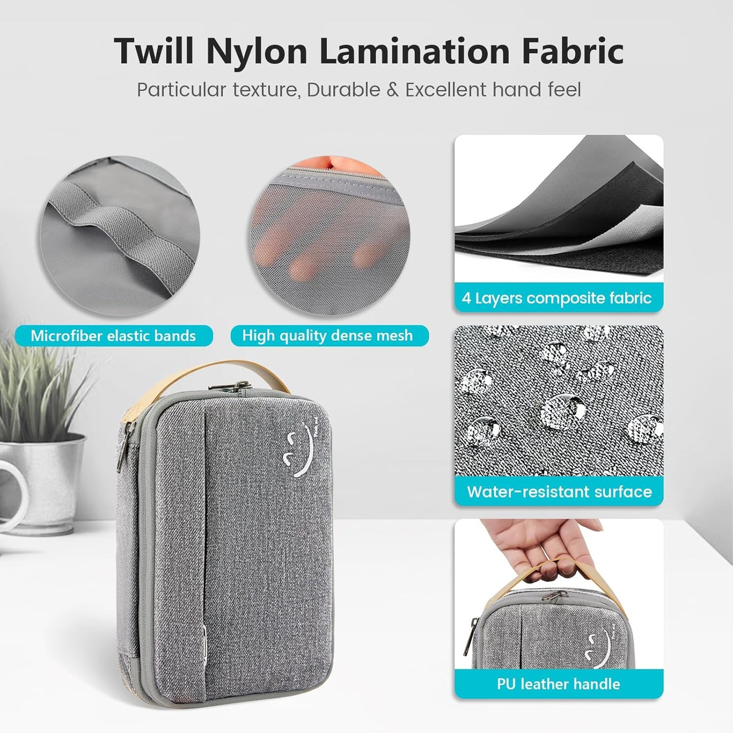 Travelkin Travel Electronic Cord Organizer Travel Case, Travel Cable Organizer Bag For Charger, Phone, Sd Card, Sim Card, Earphone, Usb Drives(Grey)