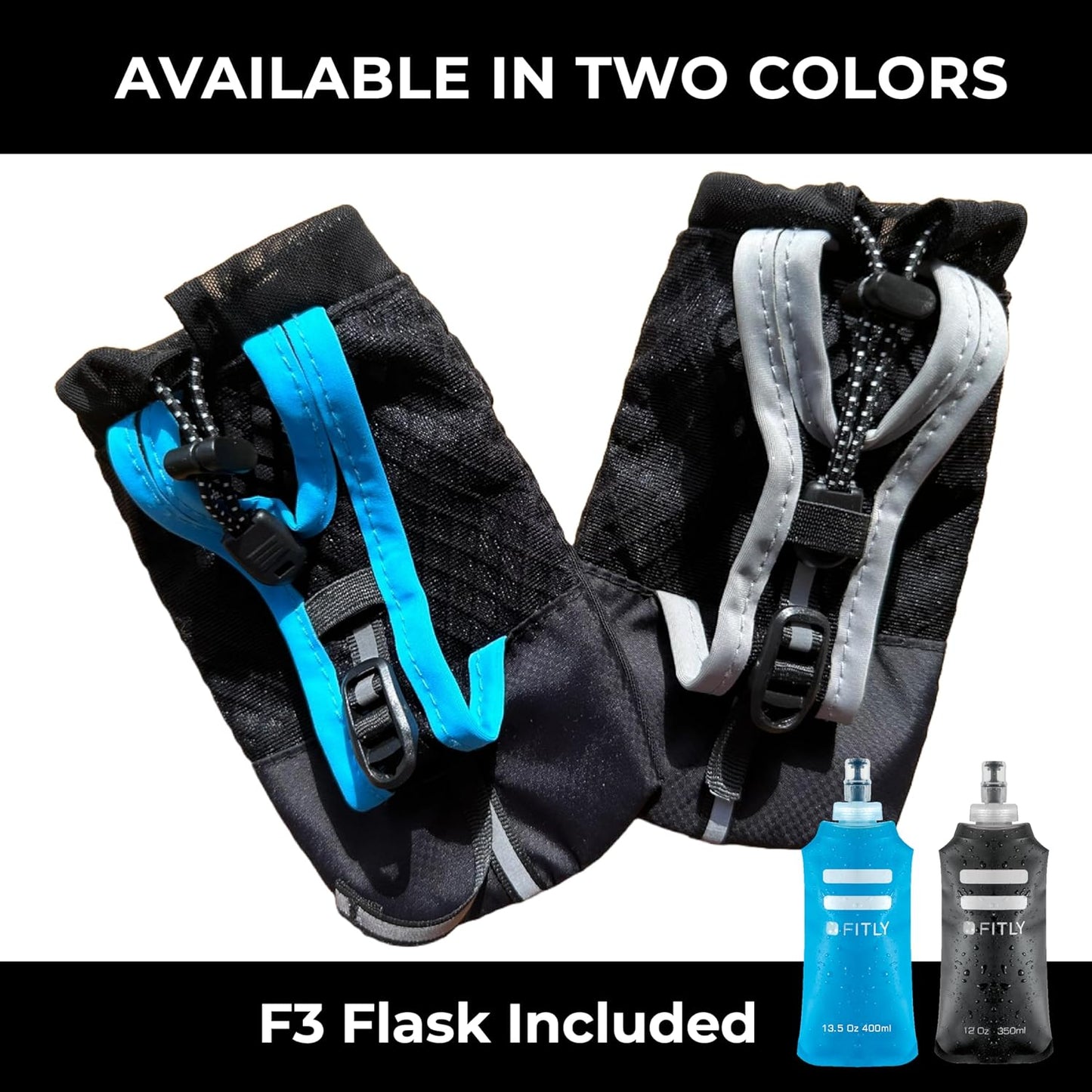 FITLY Soft Flask - Shrink As You Drink Soft Water Bottle for Hydration Pack - Folding Water Bottle Ideal for Running, Hiking, Cycling, Climbing & Rigorous Activity