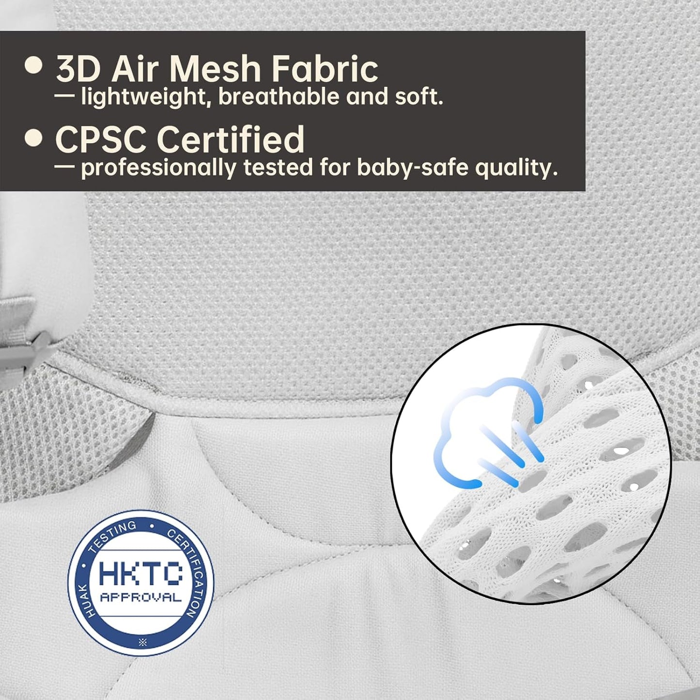 Baby Carrier for Newborns to Toddlers, Adjustable, Ultra-Soft and Weightless, Ergonomic Baby Carrier with Head Support, Baby Travel Gear, Baby Essentials (Grey)