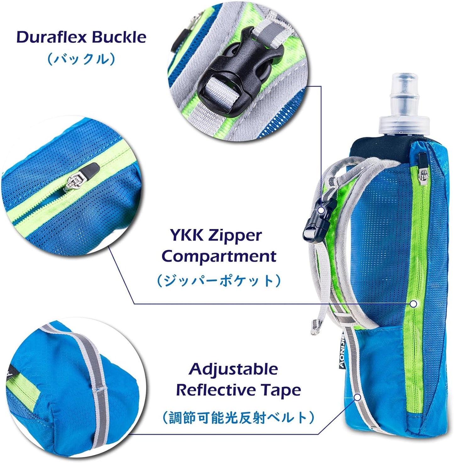 TRIWONDER Handheld Water Bottle for Running, Quick Grip Chill 17 oz Handheld Soft Water Bottle with Hand Strap Hydration Pack, BPA Sport Soft Flask (Black)