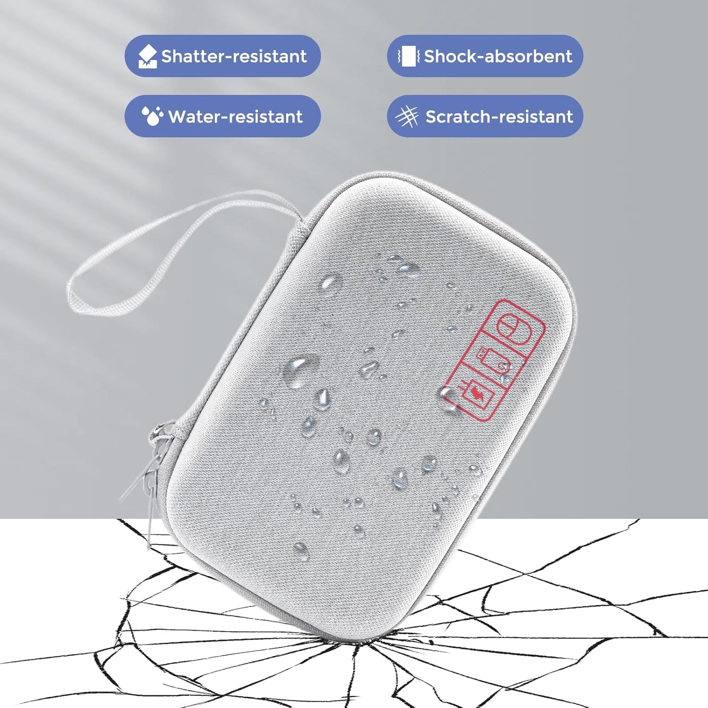 ProCase Hard Travel Electronic Organizer Case for MacBook Power Adapter Chargers Cables Power Bank Apple Magic Mouse Apple Pencil USB Flash Disk SD Card Small Portable Accessories Bag