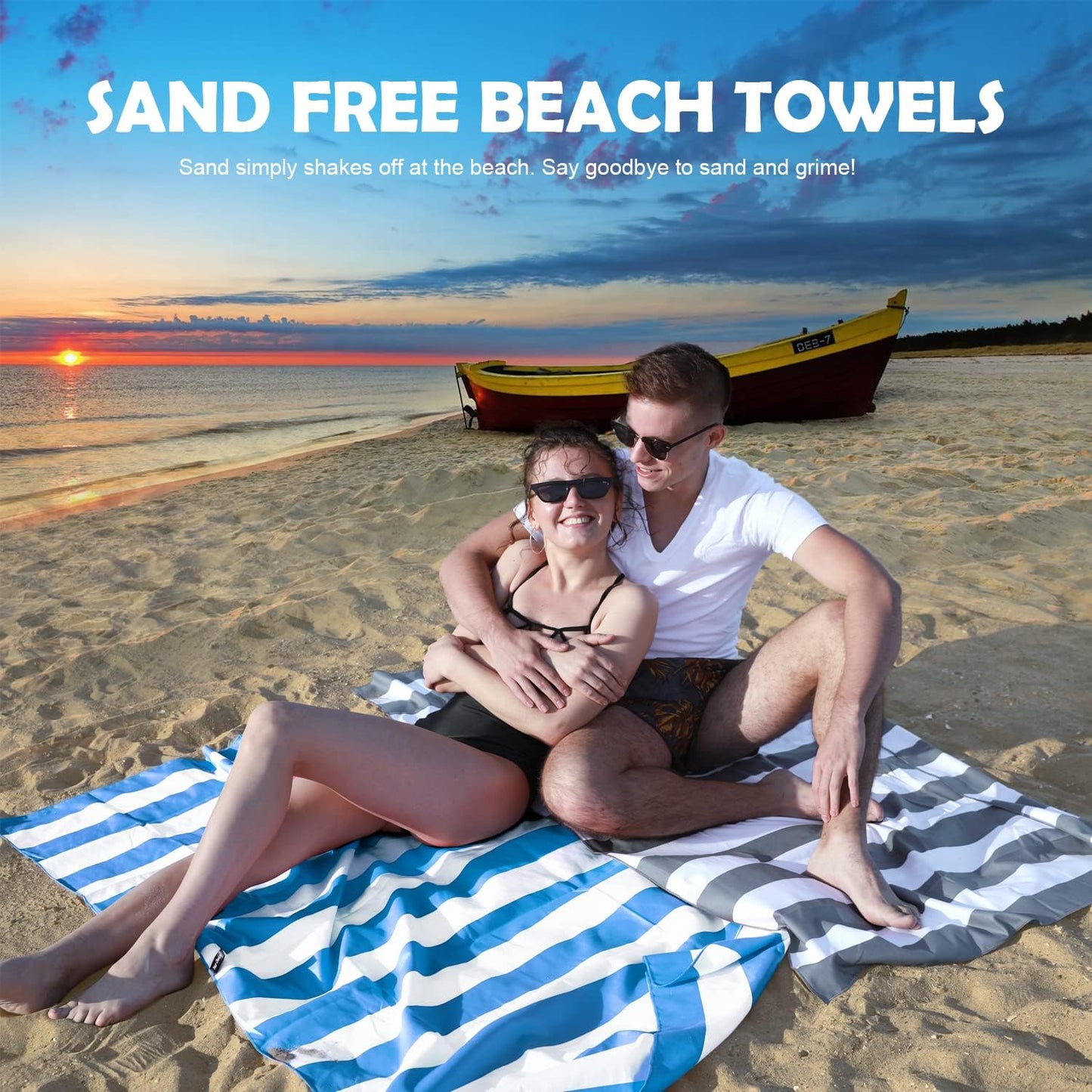 Your Choice Microfiber Quick Dry Sand-Free Beach Towel for Adults & Kids (67x35 Inch, 60x30 Inch) - Oversized, Compact, Lightweight, Absorben