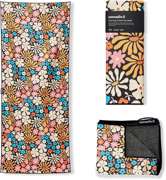 Nomadix Original Towel - Perfect for Beach, Pool, Travel, Camping, Yoga - Made with Recycled Materials - Super Absorbent - Sand Resistant - Hula Multi - 72.5x30