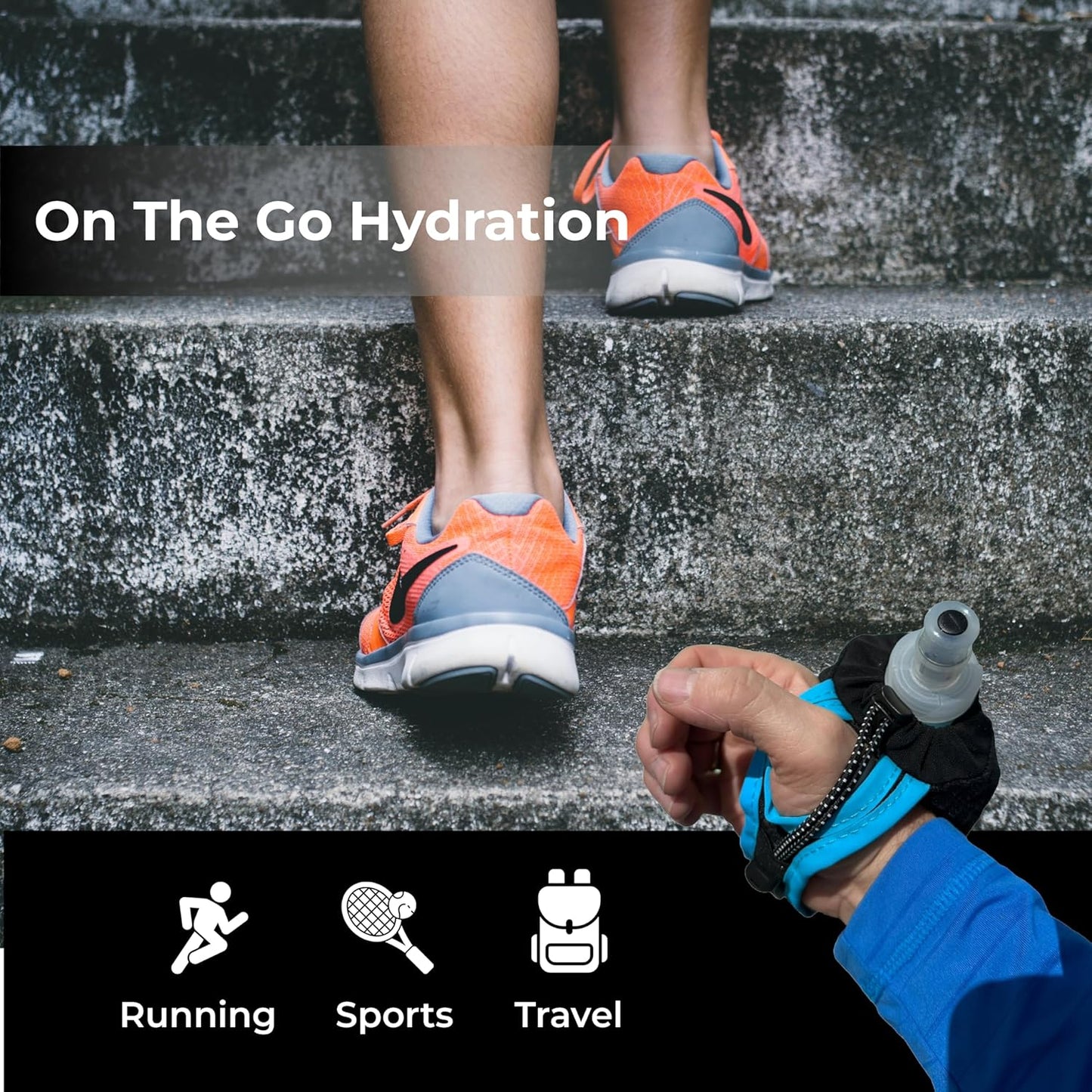 FITLY Soft Flask - Shrink As You Drink Soft Water Bottle for Hydration Pack - Folding Water Bottle Ideal for Running, Hiking, Cycling, Climbing & Rigorous Activity