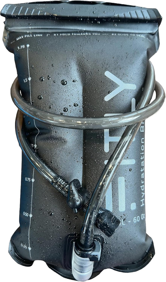 FITLY Soft Flask - Shrink As You Drink Soft Water Bottle for Hydration Pack - Folding Water Bottle Ideal for Running, Hiking, Cycling, Climbing & Rigorous Activity