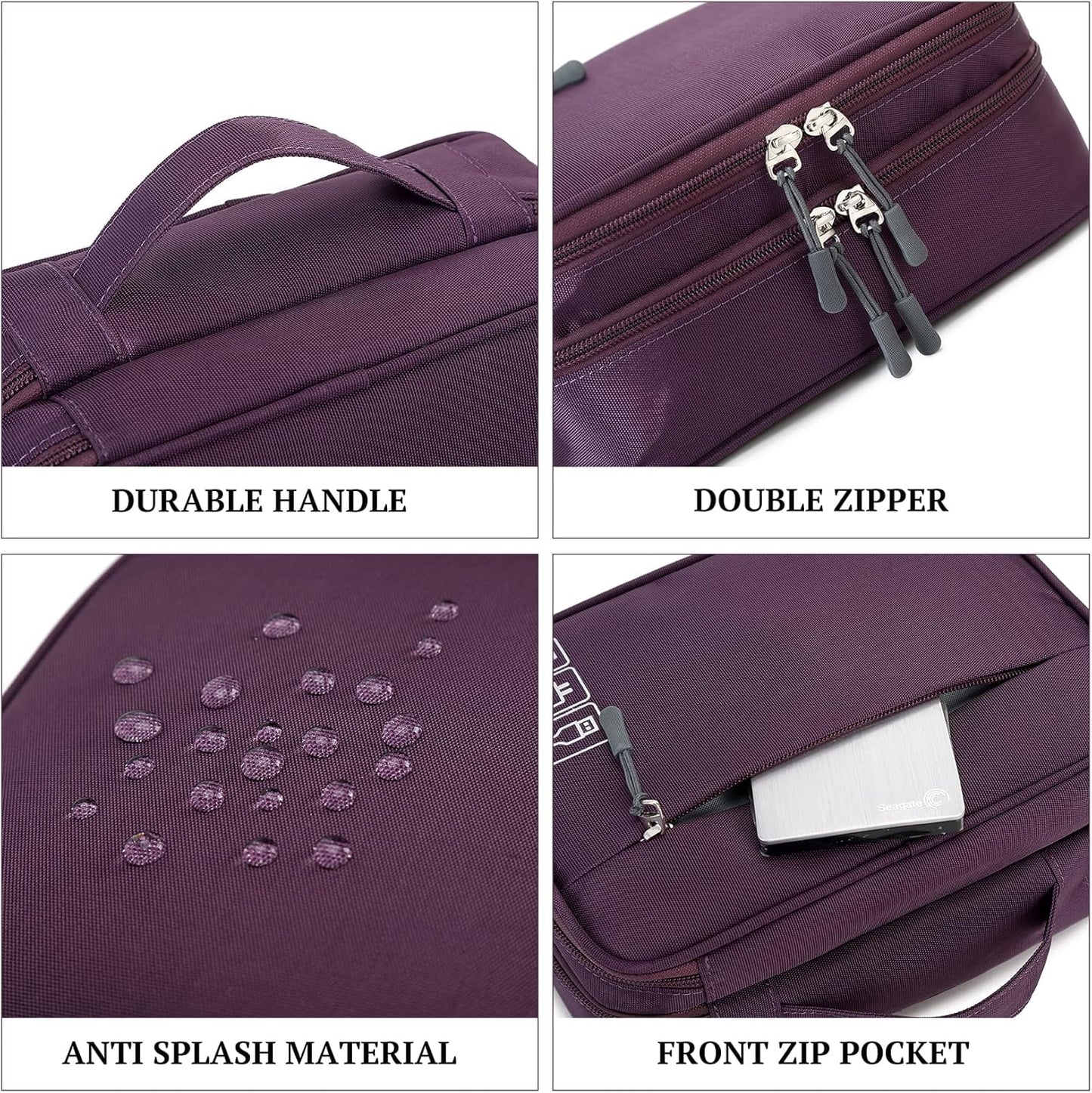 MIRLEWAIY Electronics Cable Organizer Bag, Water-resistant Tech Pouch, Portable Travel Cord Organizer, Electronics Accessories Carrying Case for Charger, Cable, Earphone, SD Cards, Blue