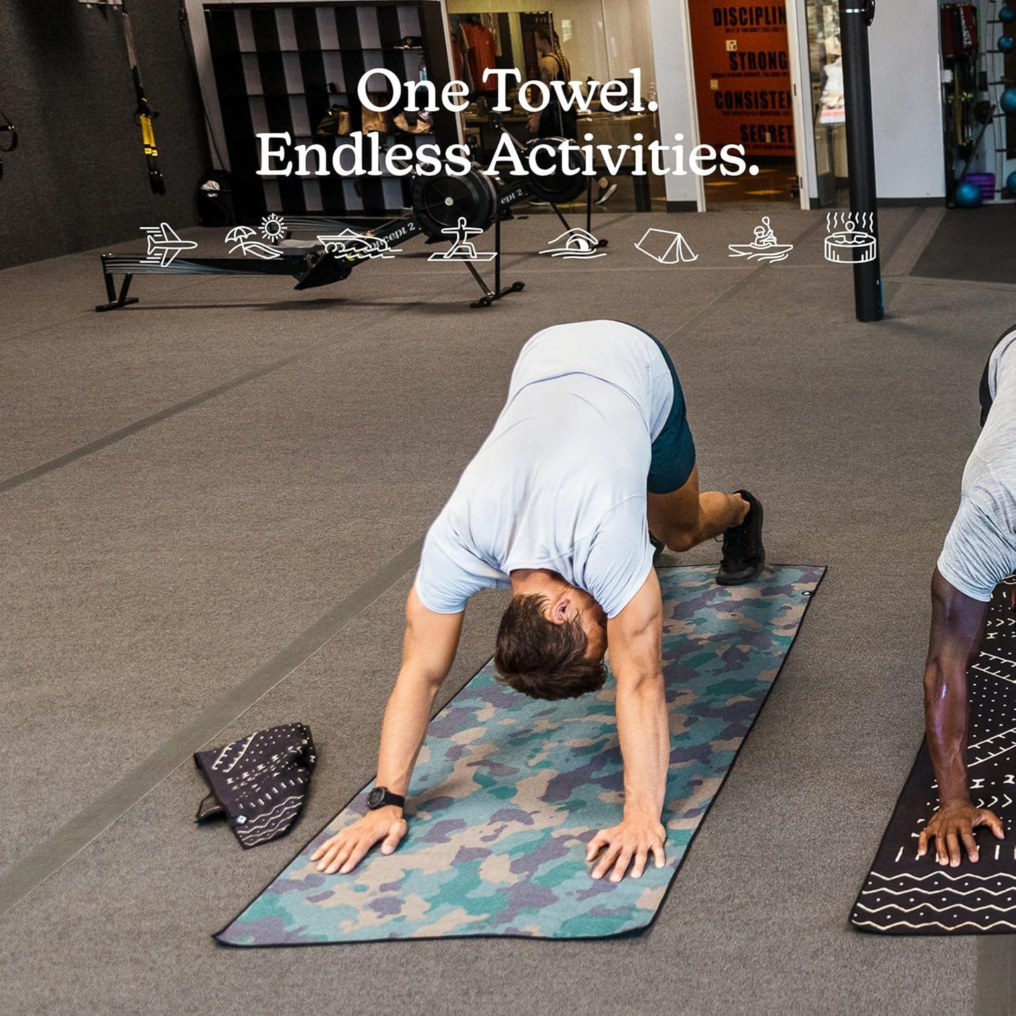 Nomadix Original Towel - Perfect for Beach, Pool, Travel, Camping, Yoga - Made with Recycled Materials - Super Absorbent - Sand Resistant - Camo Green - 72.5" x 30"